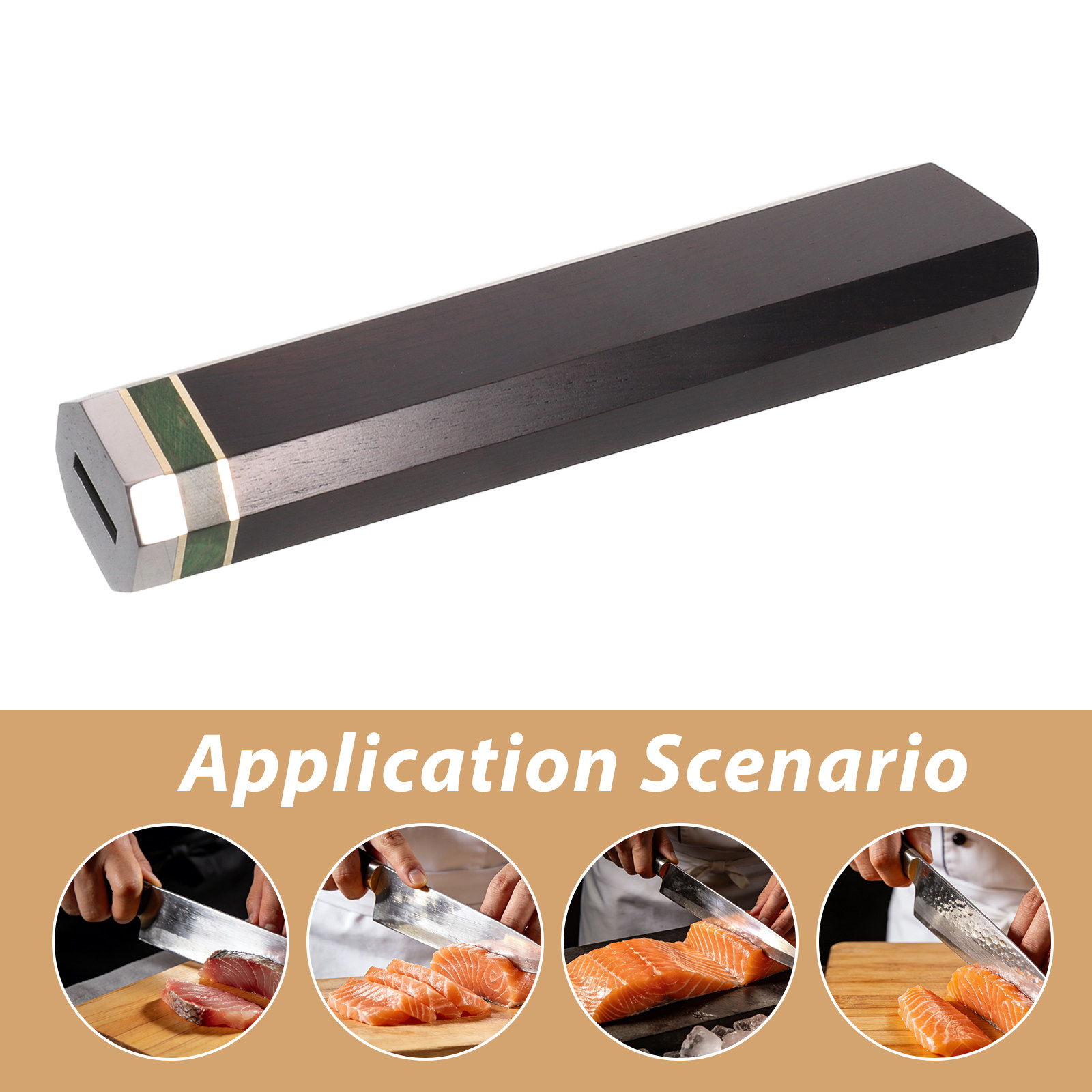 Octagonal Ebony Wood Kitchen K - огляд і ціна Japanese Knife